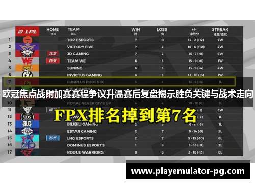 欧冠焦点战附加赛赛程争议升温赛后复盘揭示胜负关键与战术走向 欧冠焦点战附加赛赛程争议升温赛后复盘揭示胜负关键与战术走向